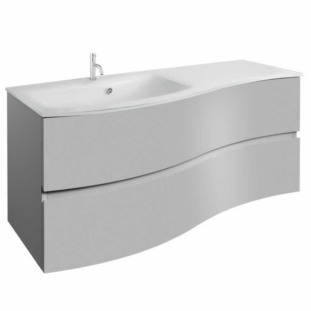 Svelte 120 Unit & Ice White Glass Basin